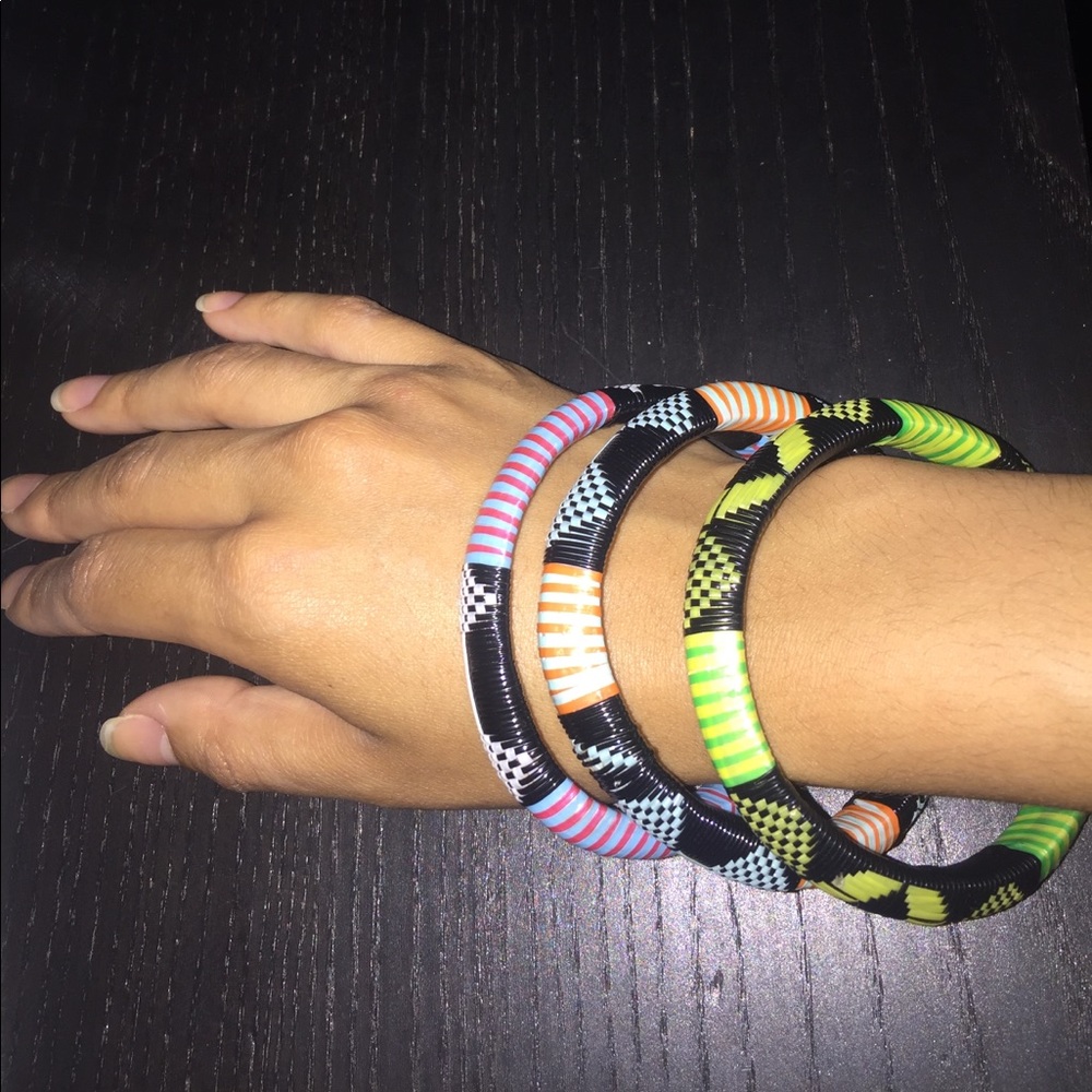 SOLD - Set of 3 Tropical Woven Bracelets